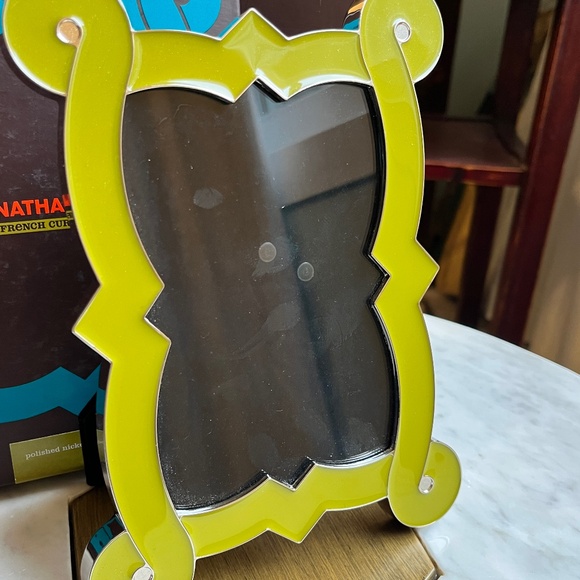 Jonathan Adler French Curve green enamel and polished nickel picture frame - Picture 2 of 15